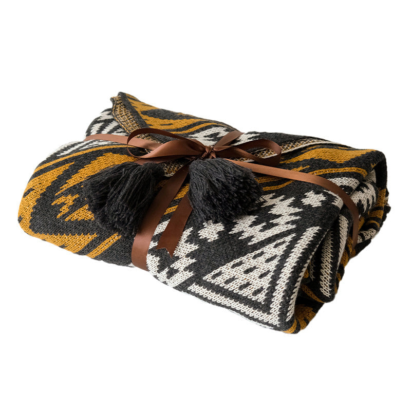 Couverture de canapé noire Midnight Of Pumpkin Carriagefilm, couverture en tricot de qualité export, douce pour la peau, couverture pour la pause déjeuner