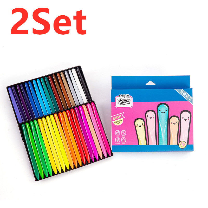 36 color triangle washed crayons