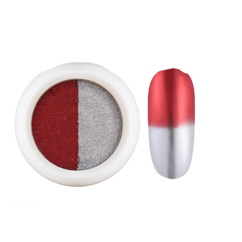 Titanium Powder Two-color Nail Solid Magic Mirror Powder