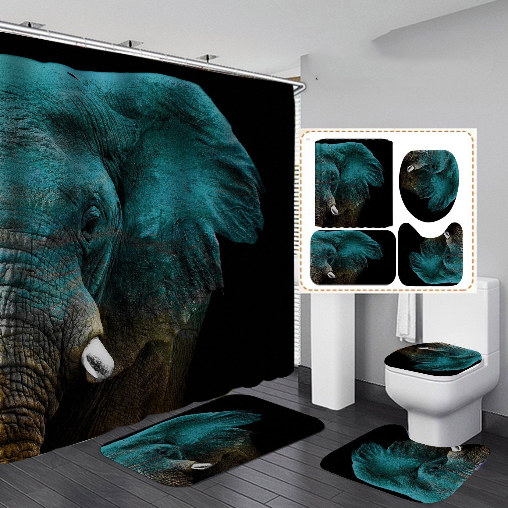 Digital Printing Waterproof Polyester Shower Curtain