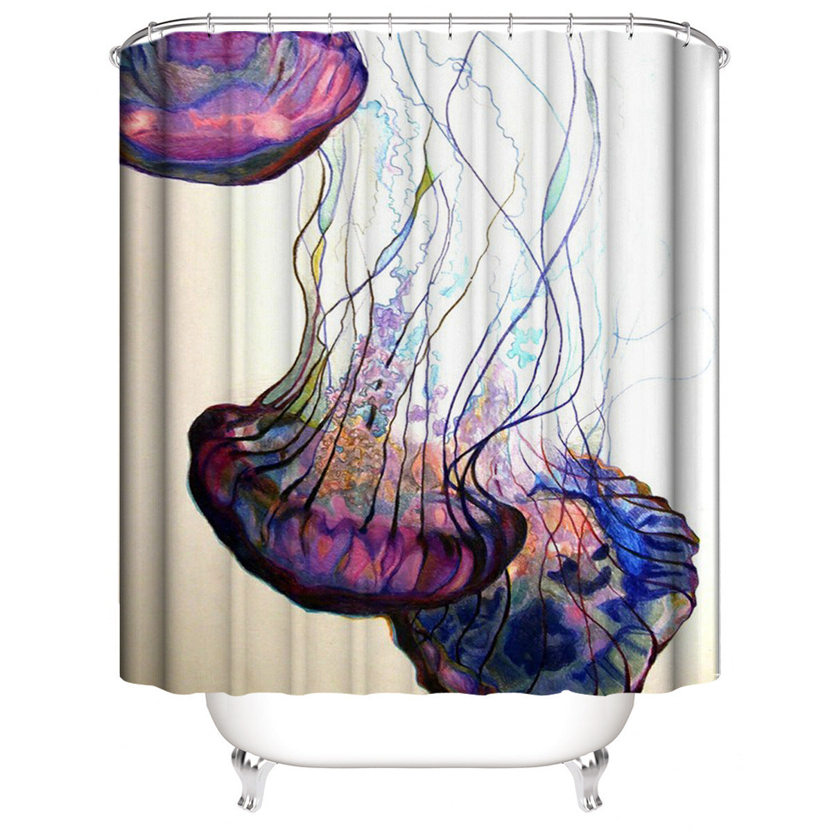 Manufacturers Sell Underwater World Series Waterproof Shower Cloth Digital Printing Bathroom Shower Curtain Four Sets Wholesale