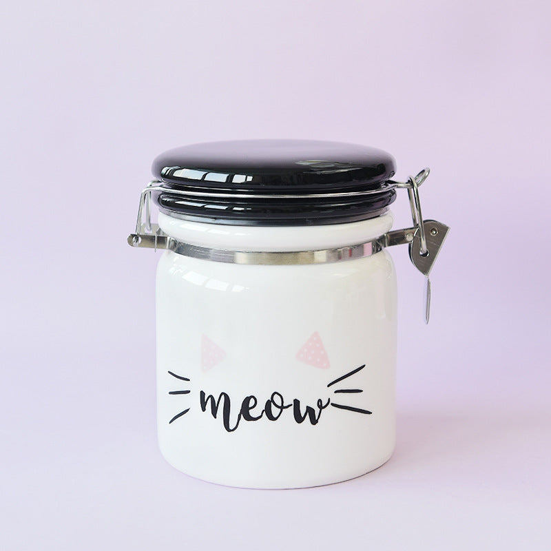 Creative Ceramic Sealed Jar With Buckle Large Storage Jar With Lid