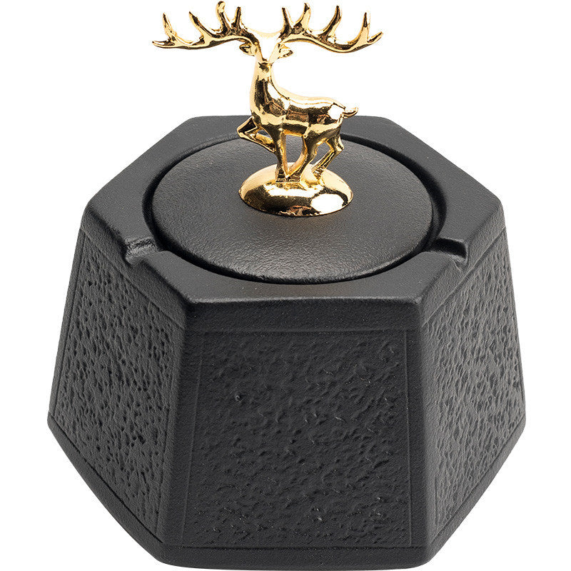 Household Large Ceramic Personality With Cover Anti-fly Ash Car Fashion Trend Ashtray