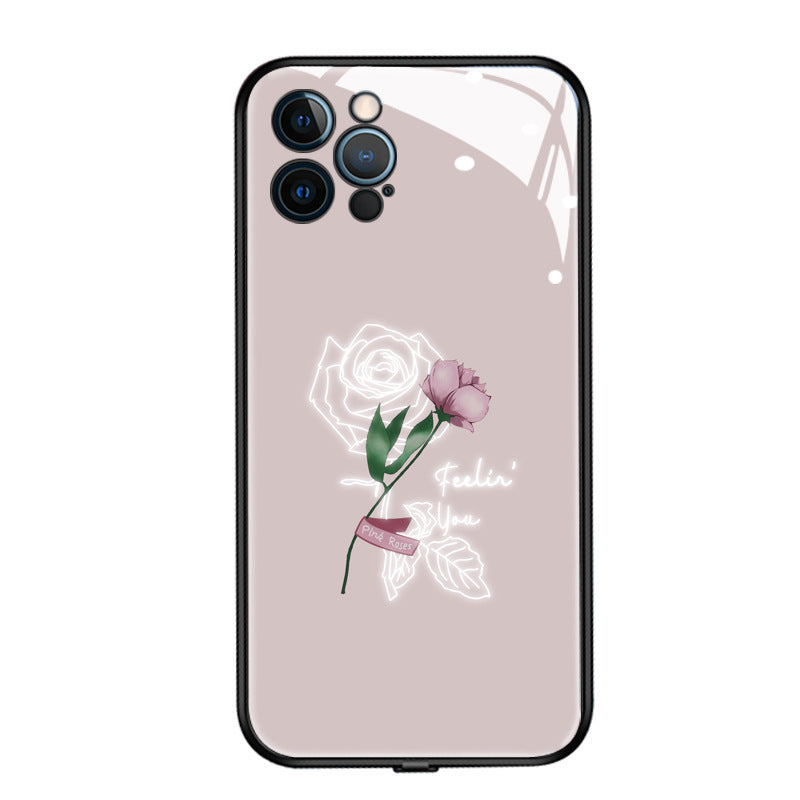Glowing Phone Case Smart Voice Control Call Glass Protective Cover