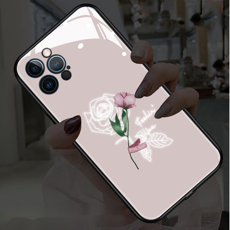 Glowing Phone Case Smart Voice Control Call Glass Protective Cover