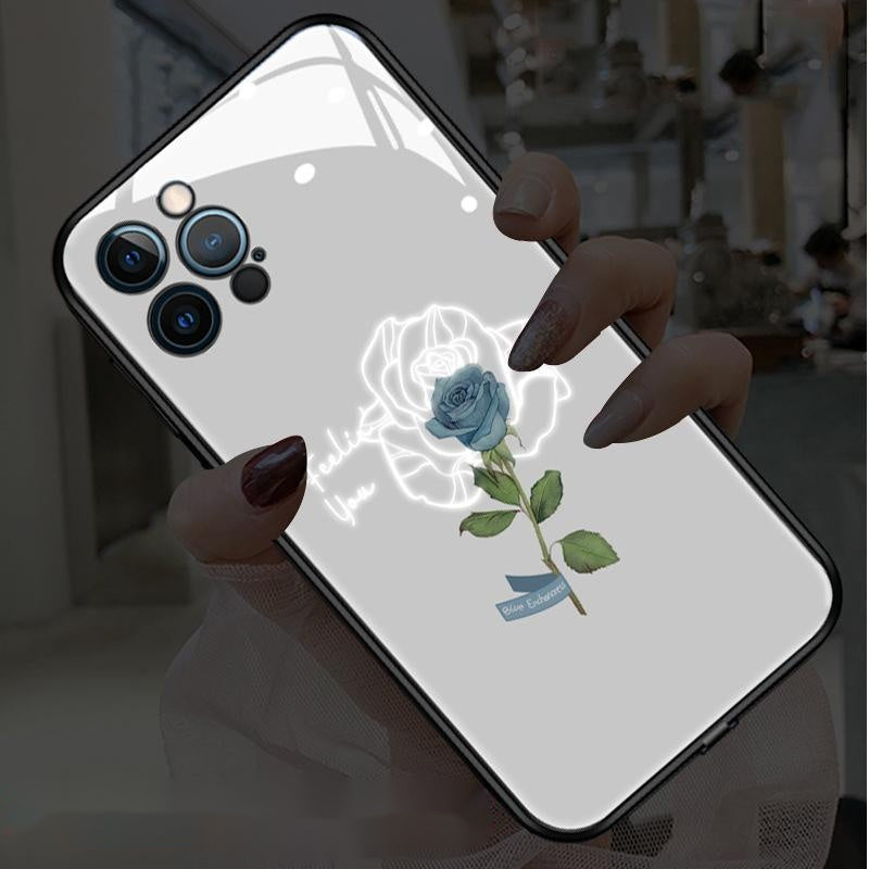 Glowing Phone Case Smart Voice Control Call Glass Protective Cover