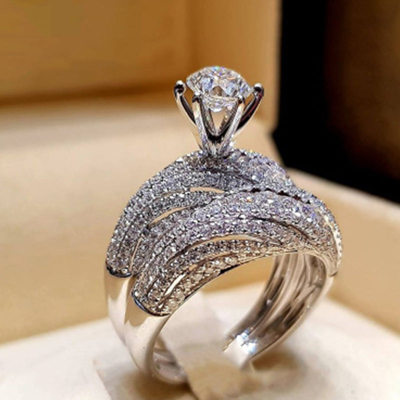 European And American Full Diamond Engagement Gift Set