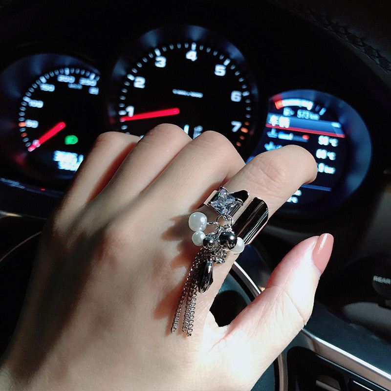 Metallic Fringe Ring Women Fashion Personality