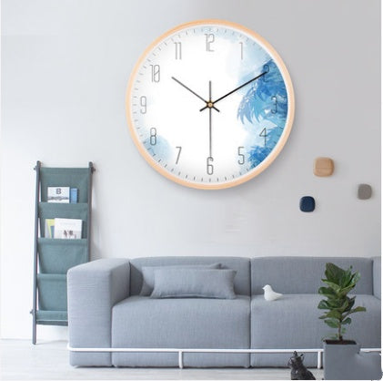 Creative Personality Japanese Solid Wood Wall Clock Simple And Modern
