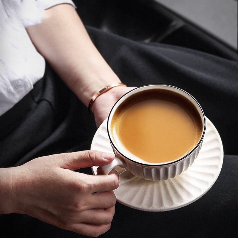 Ceramic Coffee Cup And Saucer Set Creative Latte Cup Garland Cup