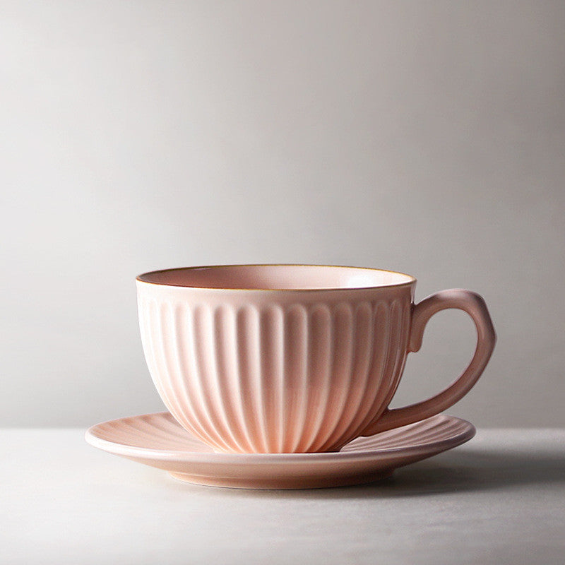 Ceramic Coffee Cup And Saucer Set Creative Latte Cup Garland Cup