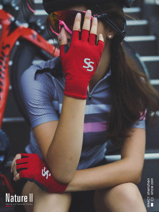 Cycling Gloves Half-finger Men's And Women's Breathable Mountain Road