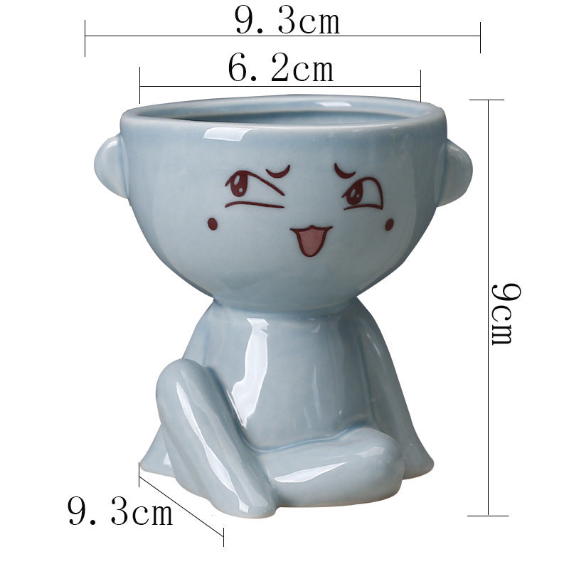 Nordic Home Furnishing Human Body Succulent Flower Pot Ceramic
