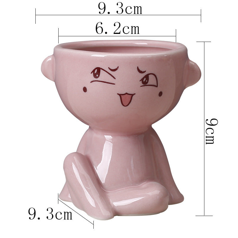 Nordic Home Furnishing Human Body Succulent Flower Pot Ceramic