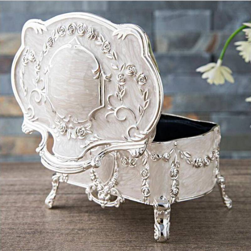 High-grade Silver Enamel Household Jewelry Storage Box