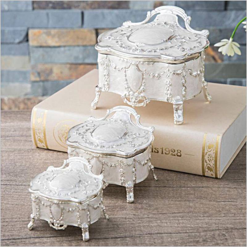 High-grade Silver Enamel Household Jewelry Storage Box