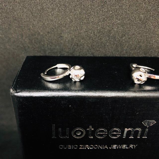S925 Sterling Silver Earrings Round Beads Ladies Earrings