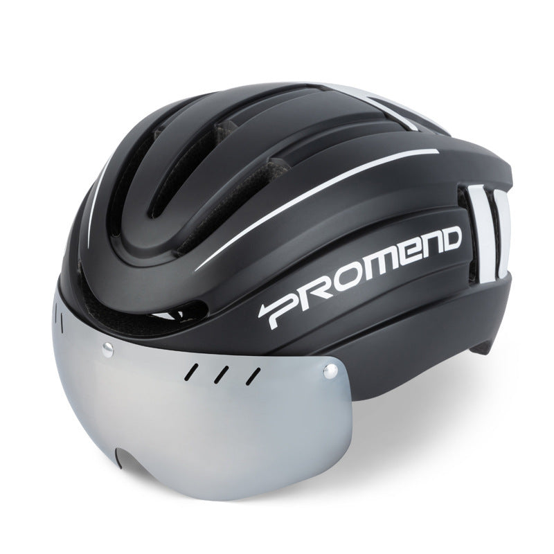 Helmet Integrated Molding With LED Warning Light Adjustable Mountain Riding Equipment