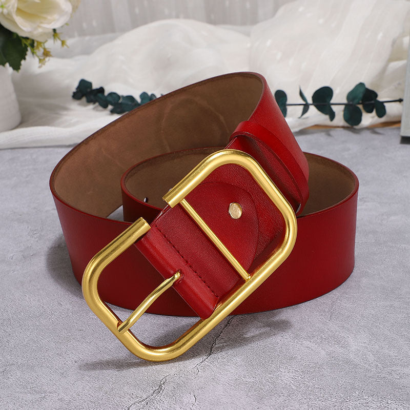 Ceinture large en cuir de vachette, décoration de jupe, ceinture de coupe-vent