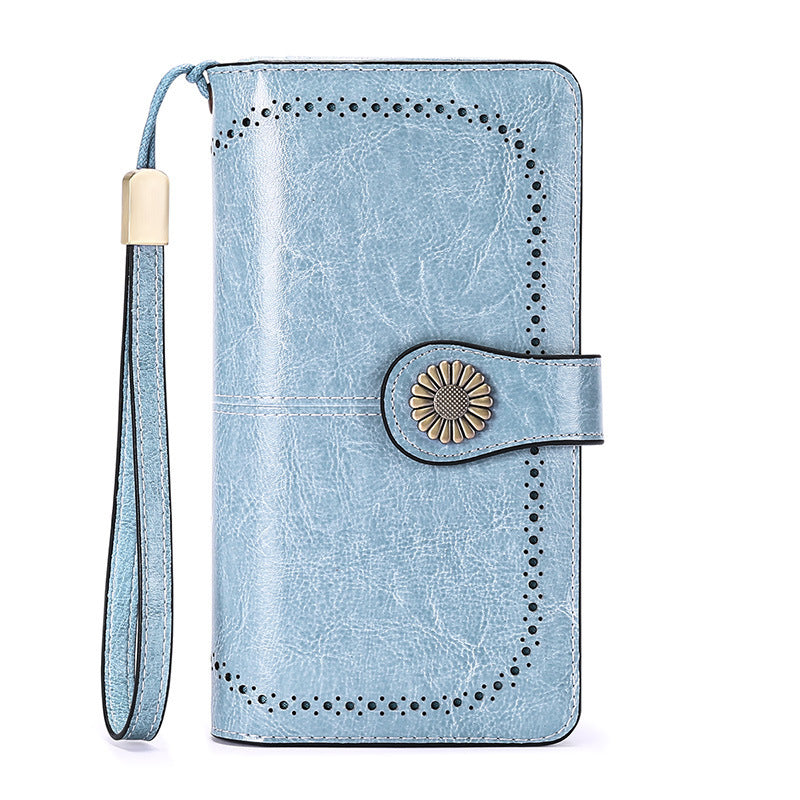Women's Long Zipper Leather Women's Wallet Wallet Large-capacity Clutch