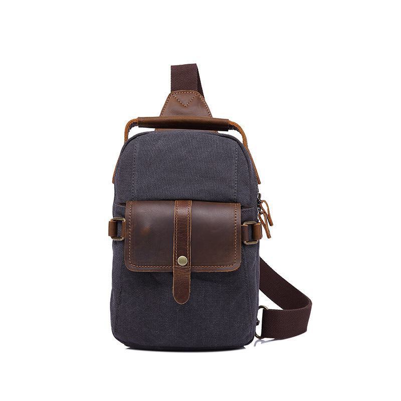 Sac de poitrine pour hommes en toile sac à bandoulière sac rétro pour hommes