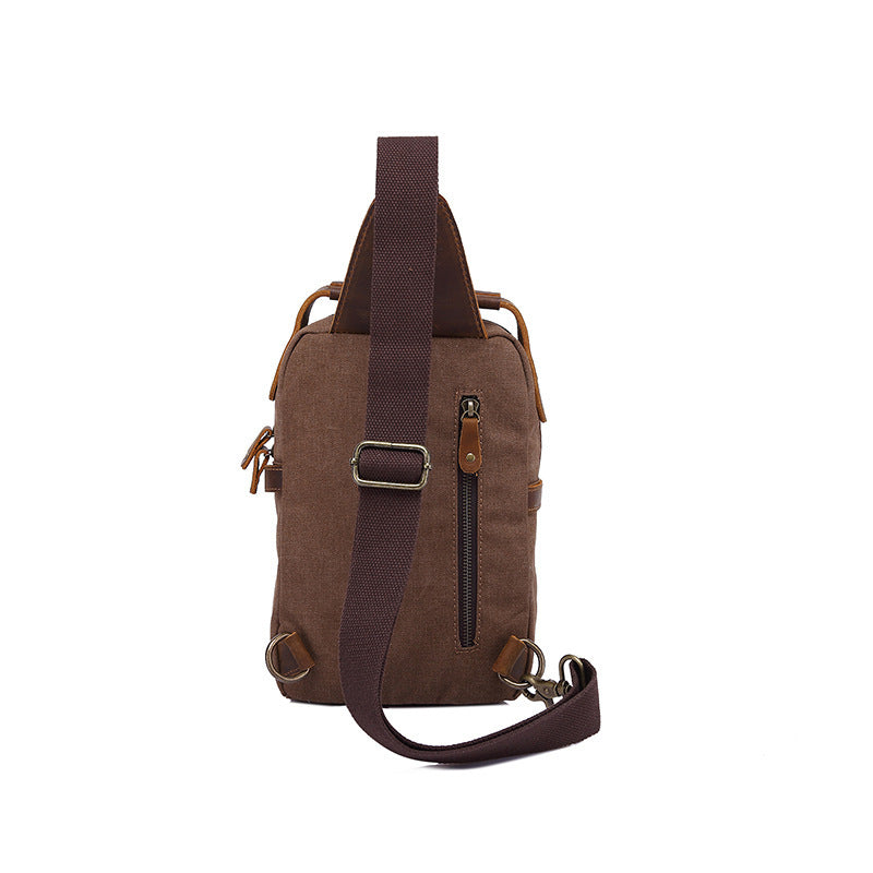 Sac de poitrine pour hommes en toile sac à bandoulière sac rétro pour hommes