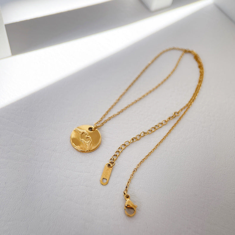 Hand In Hand Round Medal Pendant Necklace