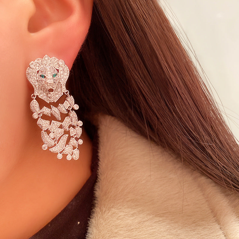 Exaggerated Classic Micro-Inlaid Zircon Heavy Industry Gorgeous Earrings