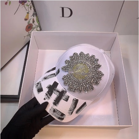 Fashion Rhinestone Pearl Casual Cap