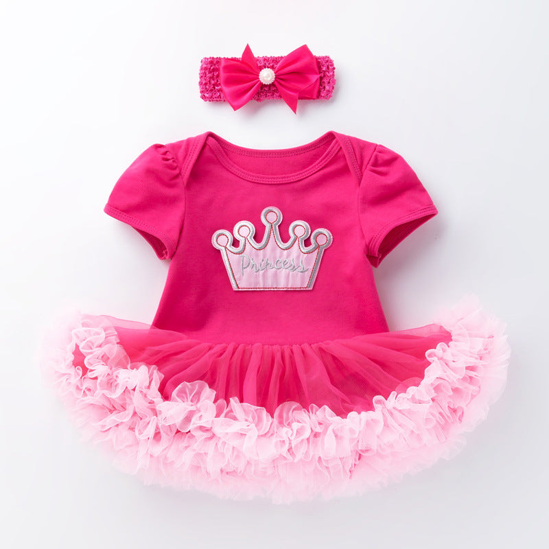 New Baby Girl Rose Red Short Sleeve