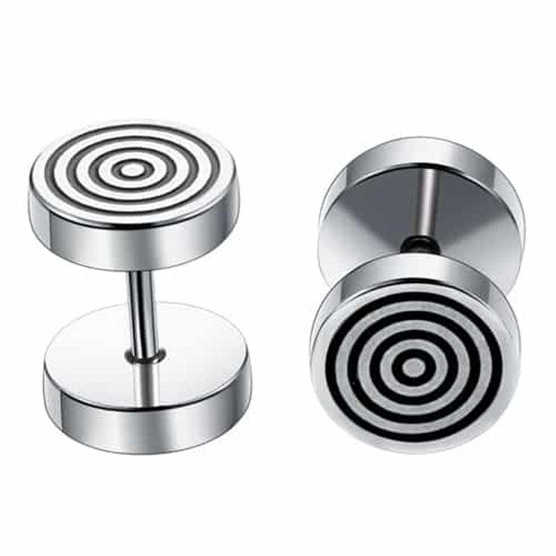 Titanium Steel Barbell Men's Earrings Fashion Dumbbell Earrings