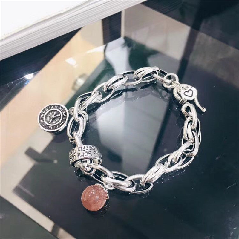 Fashion Vintage Strawberry Crystal Bracelet