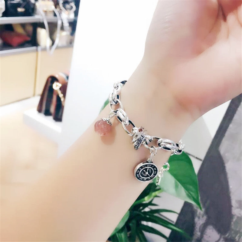 Fashion Vintage Strawberry Crystal Bracelet