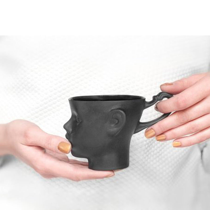 Nordic Style Personality Creative Face Mug Couple Ceramic Coffee Cup Milk Tea Cup Doll Doll Head Coffee Cup