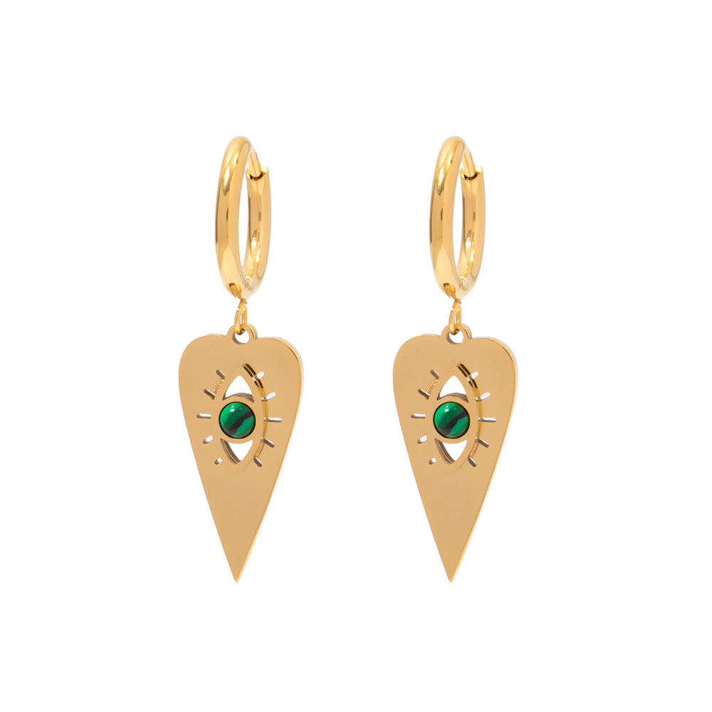 Women's Exaggerated Heart Pendant Titanium Steel Earrings
