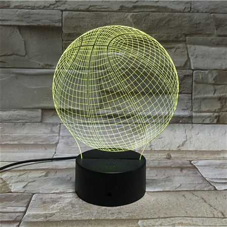 Colorful three-dimensional basketball decoration night light