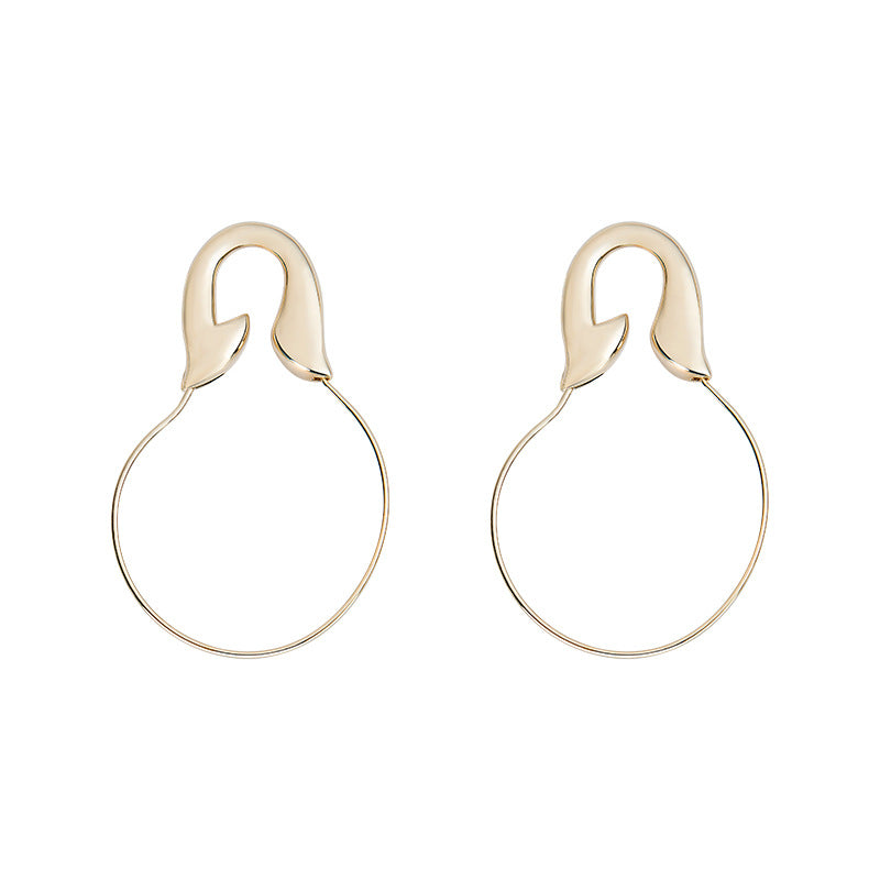 Exaggerated large circle creative pin earrings earrings