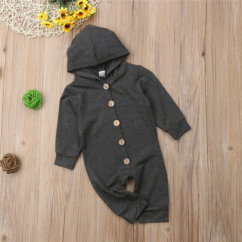 Hooded Single Breasted Baby Romper