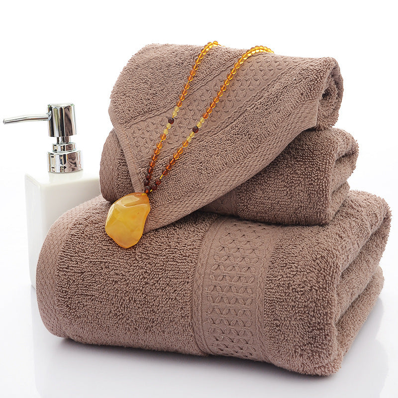 Bath Towel Long Staple Cotton Padded Towel Towel Square Plain Color