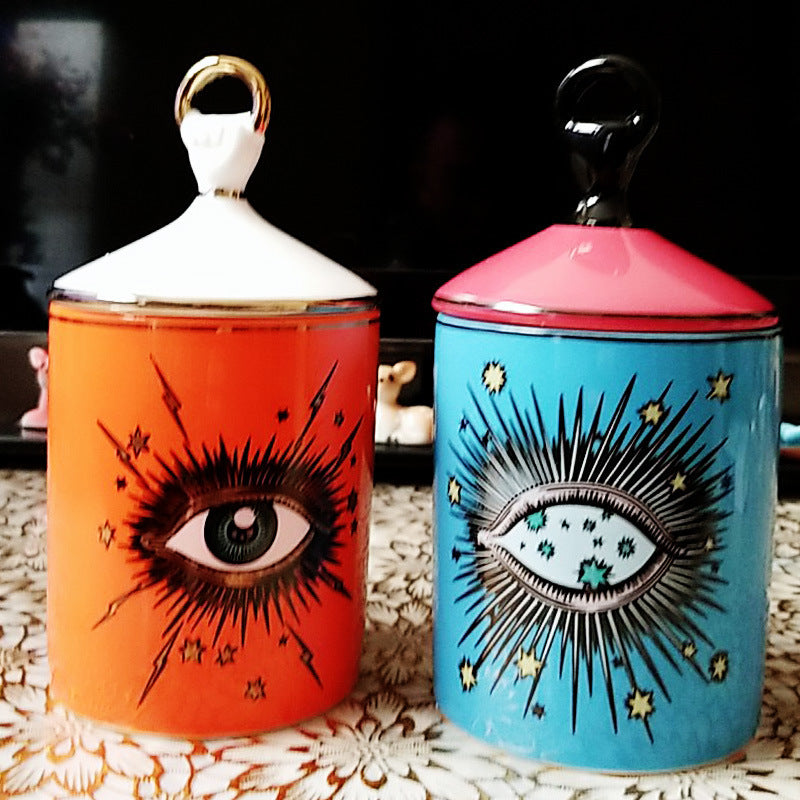 Bocal en céramique porte-bougie d'aromathérapie Eye of Gladys