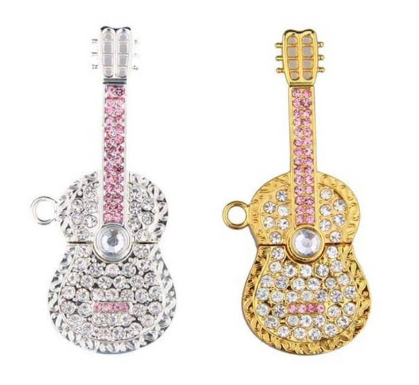 Creative Personality Crystal Violin Guitar USB  Drive