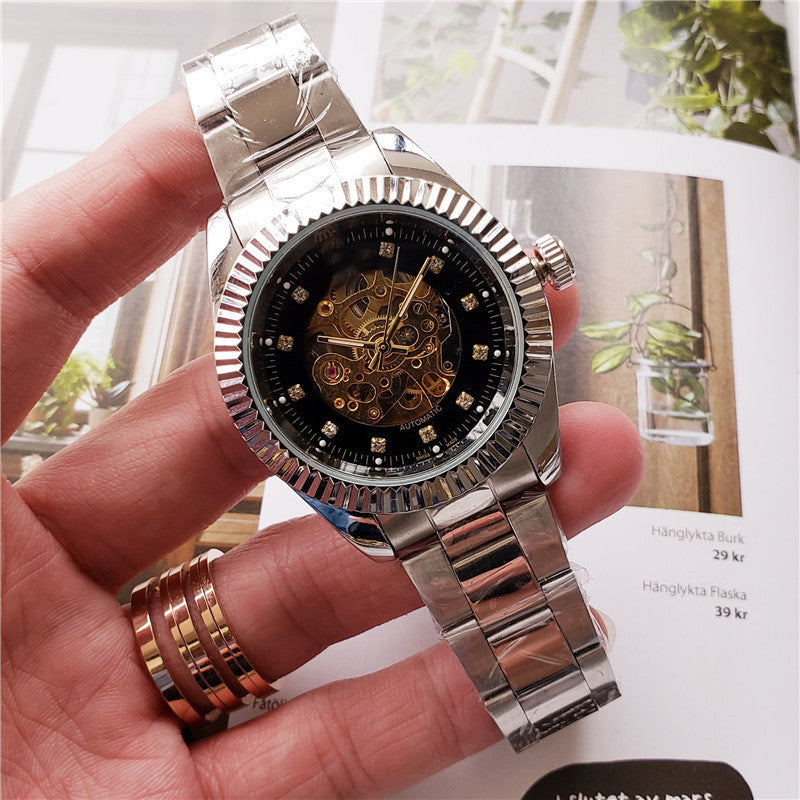 Montre mécanique homme casual évidée