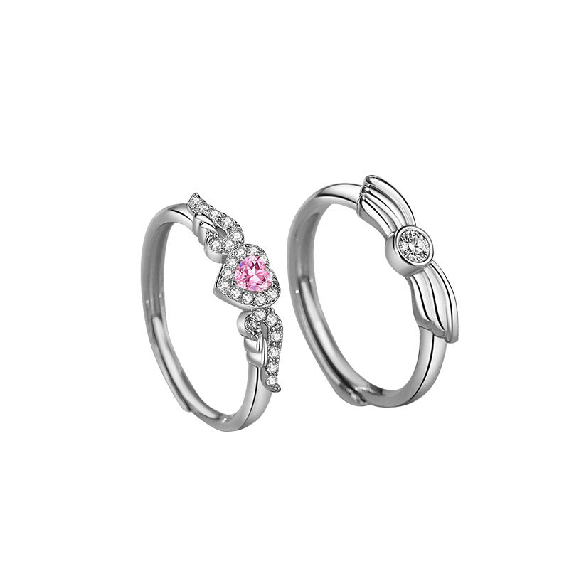 S925 Silver Couple Rings Fashion All-matching
