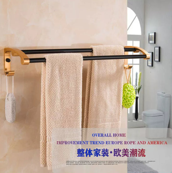 Space Aluminum Bathroom Shelf Wall Hanging Towel Rack
