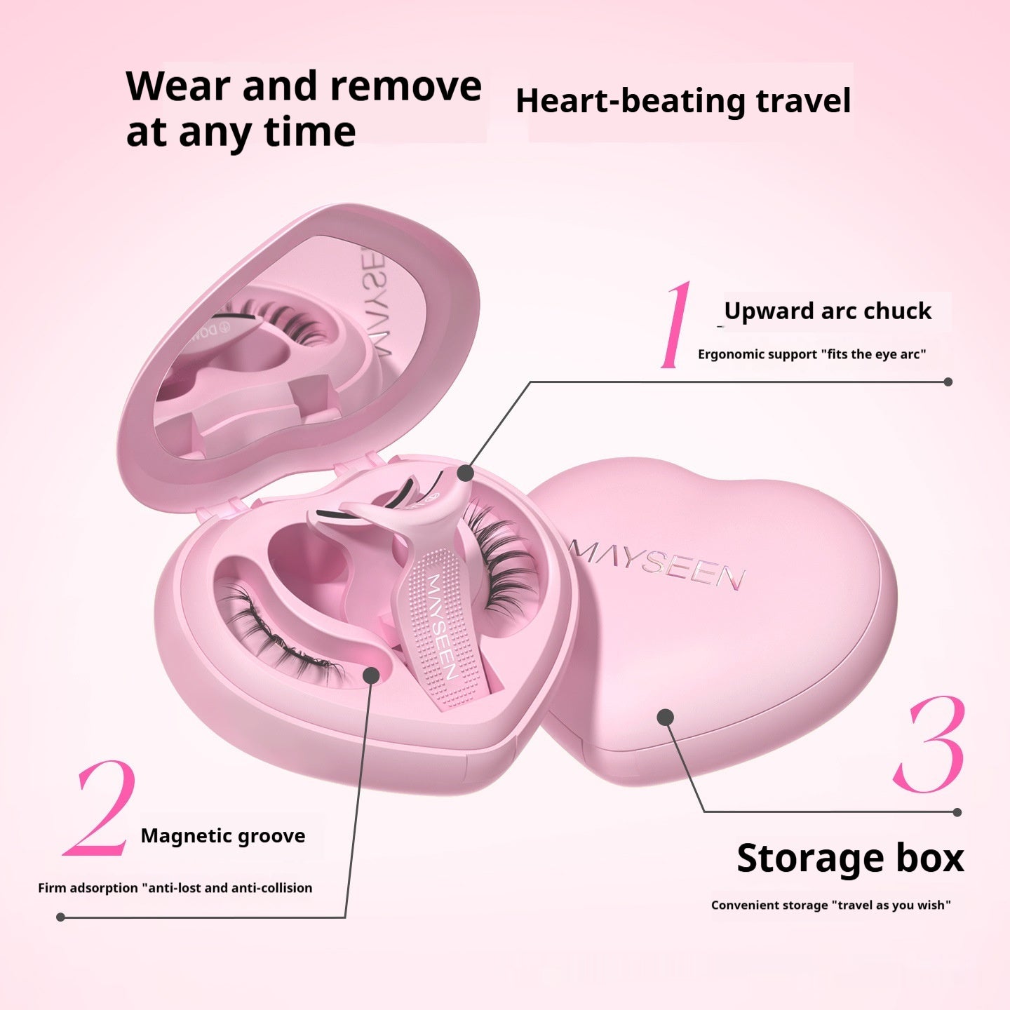 Meixi Soft Magnetic False Eyelashes Heart-shaped Integrated Soap Holder