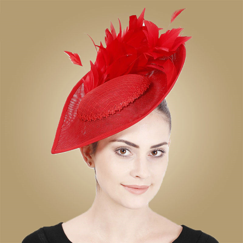 High End Feather Top Hat Headgear Bride