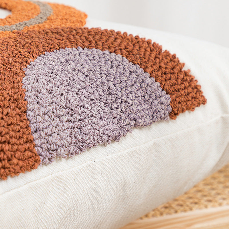 Cotton Canvas Loop Tufted Pillow