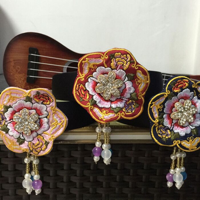 Hair Accessories Hanbok Embroidery Flower Headband