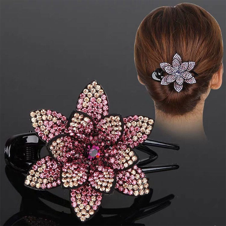 Water Diamond Temperament Flower Back Spoon Hairpin