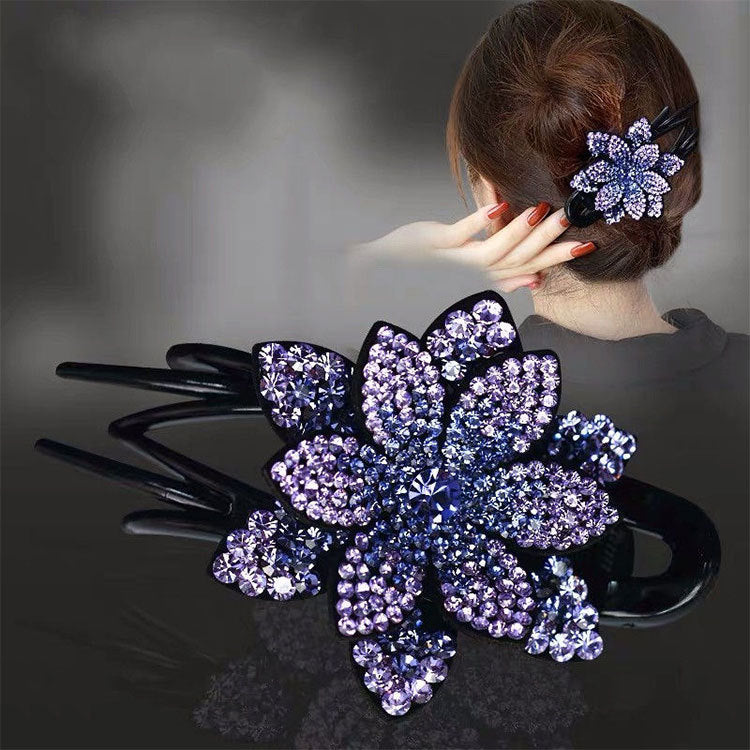 Water Diamond Temperament Flower Back Spoon Hairpin